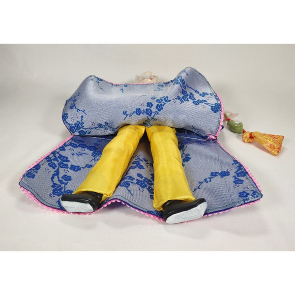 Vintage Hand Glove Puppet Male Figure In Blue With Stand - Picture 12 of 16